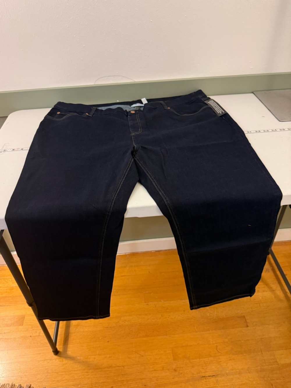 Dark Indigo Straight Leg Jeans - Size 28WP